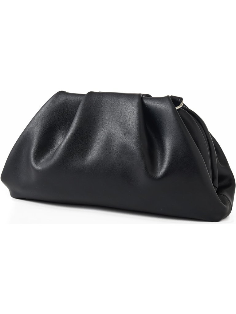 Women’s Black Cloud Clutch Dumpling Crossbody Clutch Purse Evening Bag